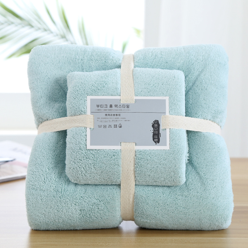 Picture of Factory wholesale coral fleece towel towel gift suit thickened mother and child towel a generation of printed logo