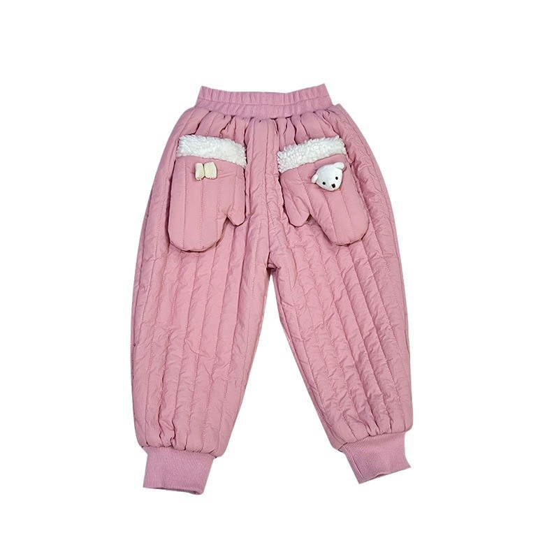 Picture of Girls' Cotton Pants Winter Thickened 2024 New Children's Three-Layer Cotton Winter Casual Pants Baby's Cotton Pants Trendy