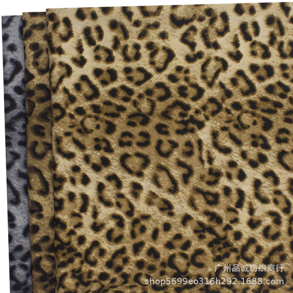 Ripped Card Plain Satin Printed European and American Leopard Print Chiffon Printed Cloth Spring and Summer Blouse dress Half-length Skirt Fabric