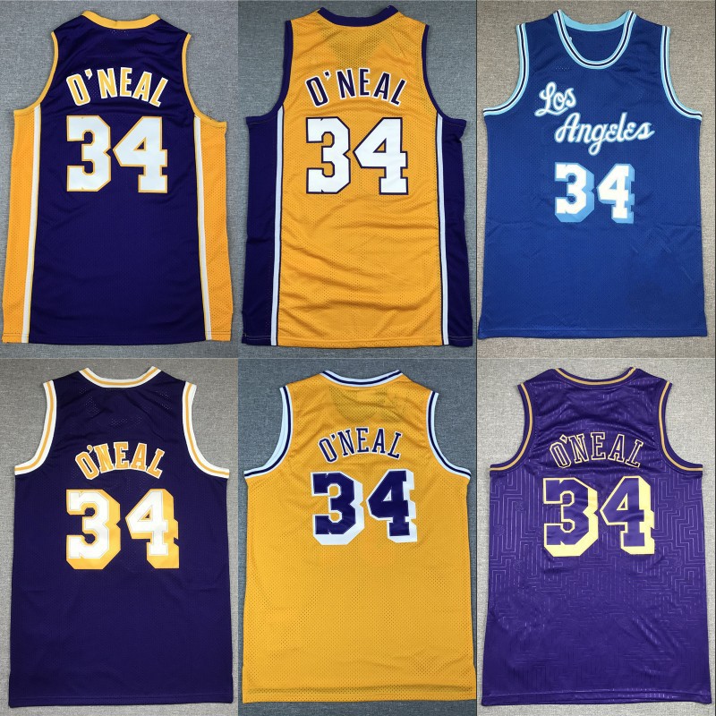 Basketball jersey Lakers 34# O'Neal embroidered basketball suit Lakers jersey