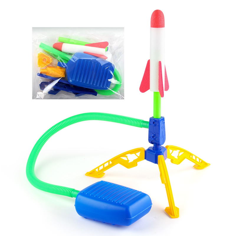 Picture of Children's Foot Step Indoor and Outdoor Ejection Toy Flying Rocket Single and Double Launcher Flash Rush Launcher