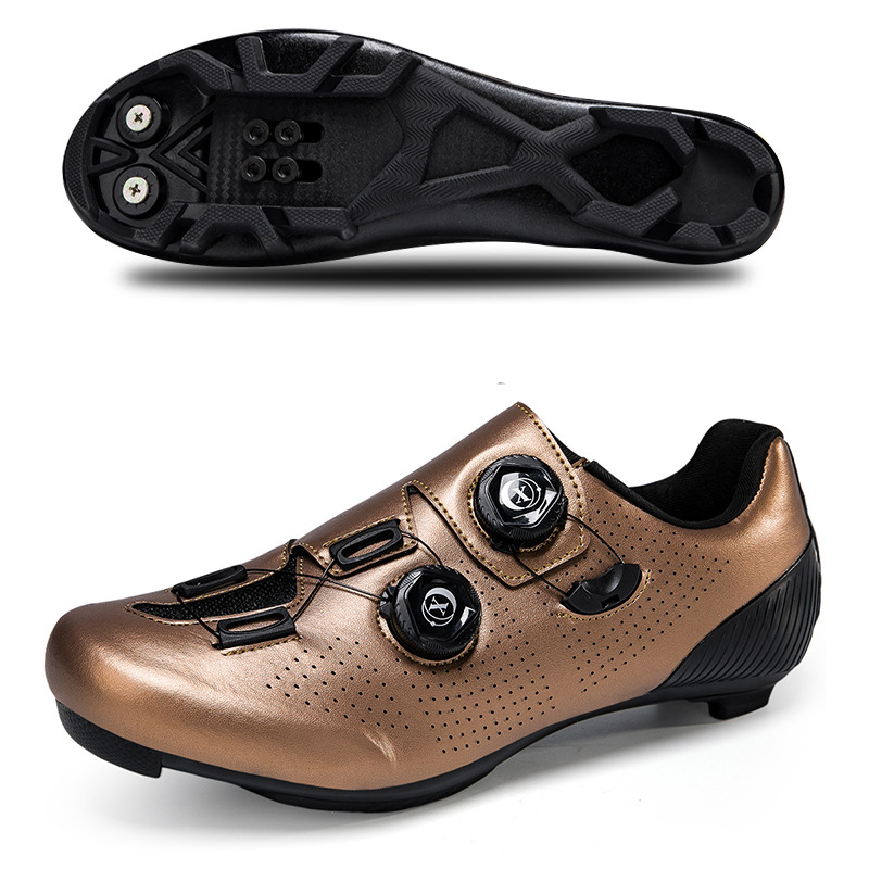 Picture of New Style Cycling Shoes with Lock Double Buckle Lock Shoes for Men and Women Road Bike Booster Shoes Hard Sole Mountain Bike Rubber Sole