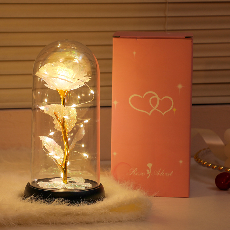 Picture of Immortal bouquet rose night light ornament bedroom decoration birthday gift for girlfriend girl children student Qixi Festival