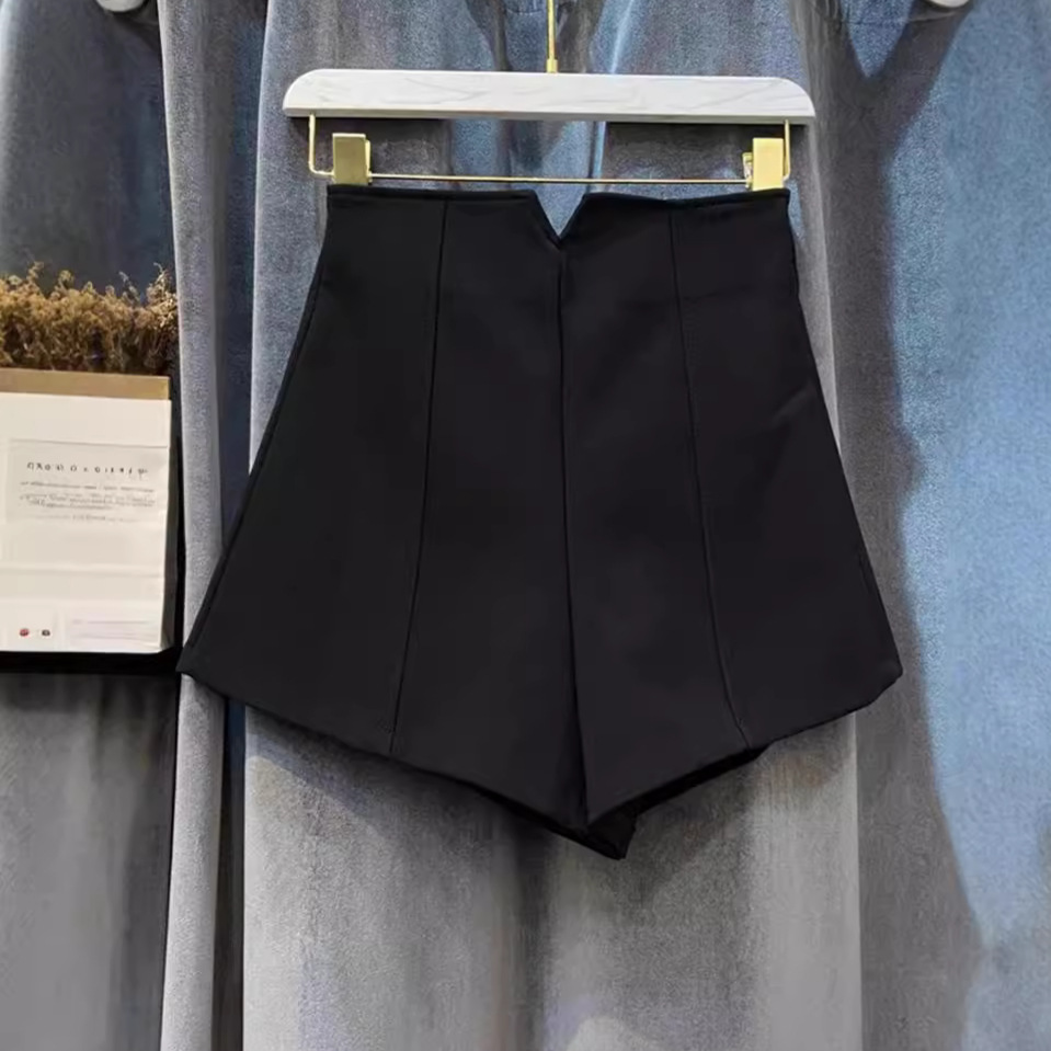Shorts Women's High Waist 2024 New Stretch All-match Slimming Black Loose Wide Leg A- line Hot Pants for Spring and Summer Women