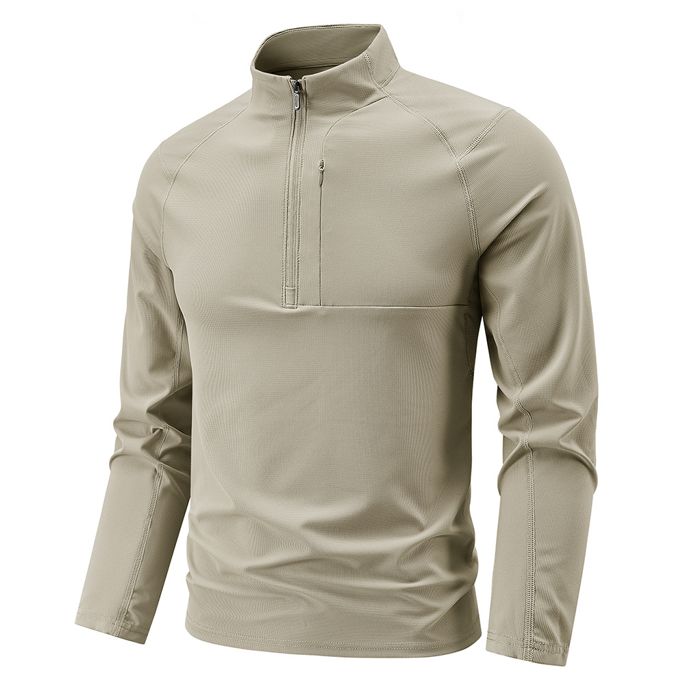 2025 New Summer Men's Quick-drying Long-sleeved T-shirt Plus Large Size Loose Breathable Casual Sports Elastic Stand