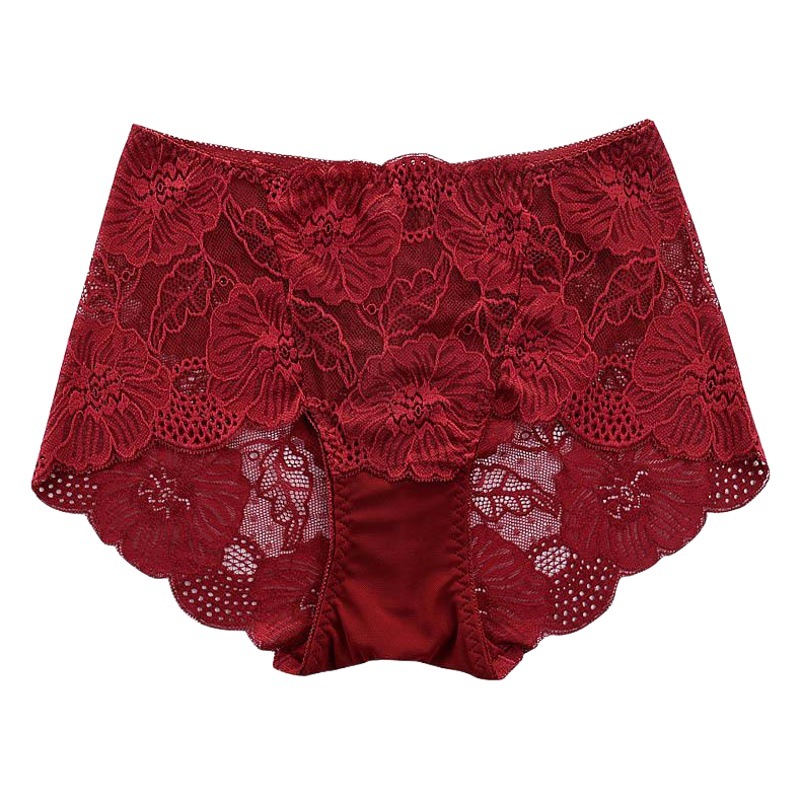 Xiaotianer 605/509 full lace ladies high waist underwear sexy transparent perspective hollow hip briefs 639