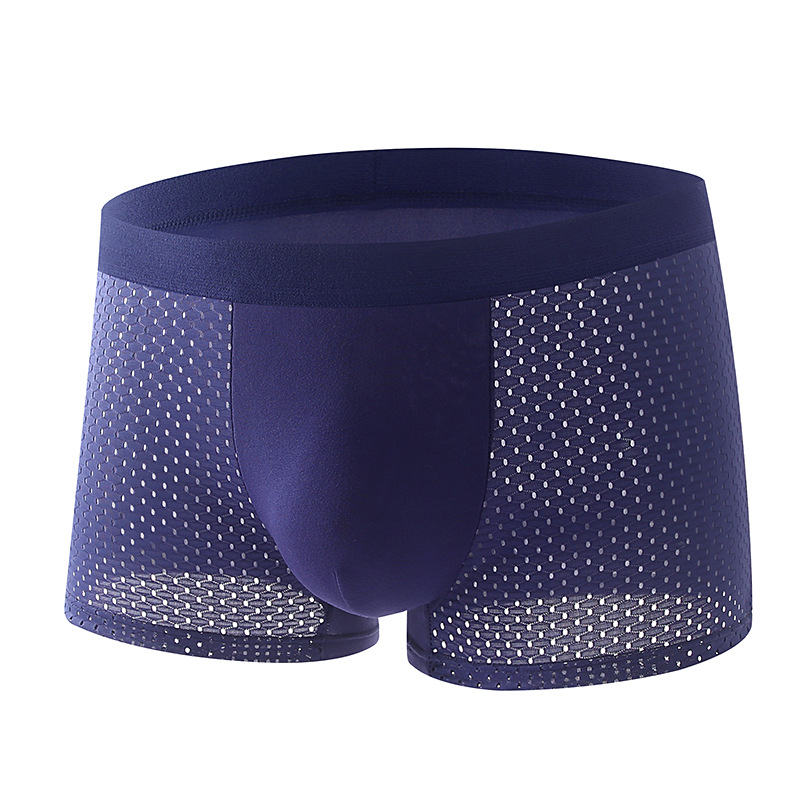 Ice Silk Mesh Underwear Men's Boxer Briefs Cross-Border Exclusive Factory Wholesale