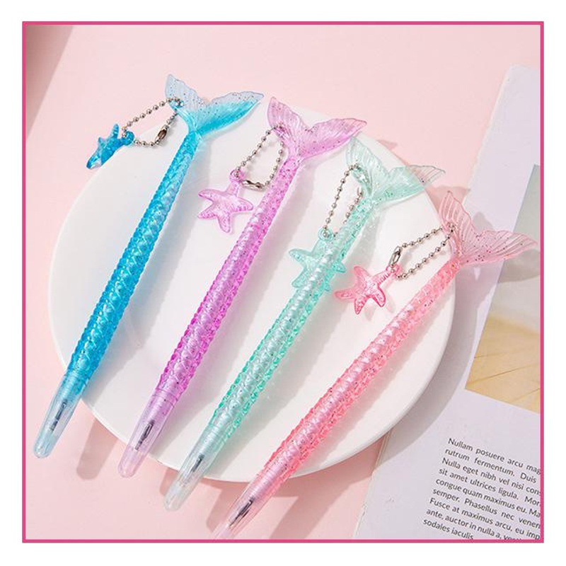 Mermaid gel pen creative student stationery quicksand pendant pen holiday gift