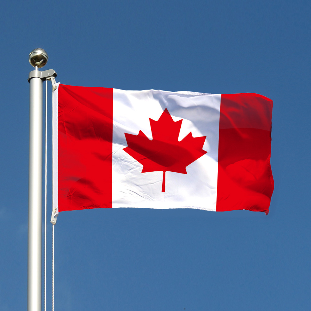 F929 in stock Wholesale 90 * 150cm 3 * 5ft Canada Flag Flag 4 Canada Flag