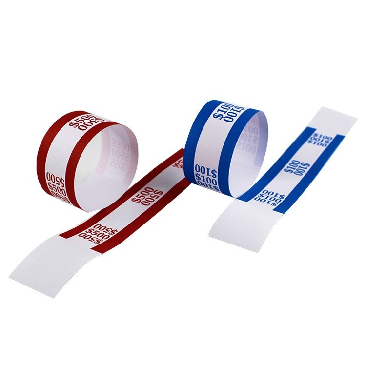 Picture of Dollar Banknote Strapping, Bank Supermarket Financial Special Money Tying Paper Straps, Multiple Faces Self-Adhesive Double Offset Paper