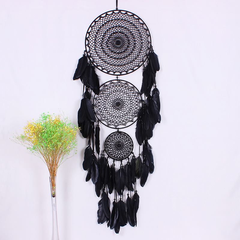 Picture of Ins New Three-Ring Concentric Round Crochet Flower Dream Catcher Large Wedding Scene Decoration Dream Catcher Decorative Hanging