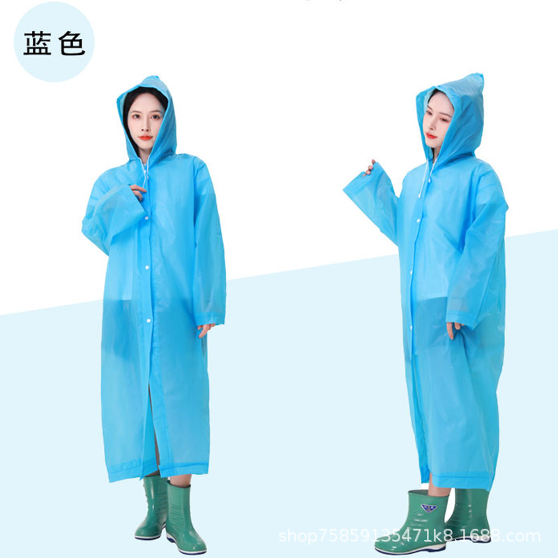Picture of Raincoat Non-Disposable Raincoat Thickeneded Adult Raincoat Manufacturer Wholesale Outdoor Travel Eva Portable Transparent
