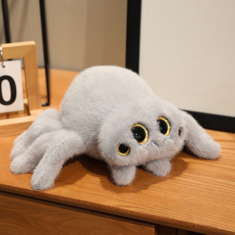 Picture of Cartoon Spider Doll Furry Insect Doll Simulation Colorful Four-Eyed Spider Plush Toy Pendant Gift