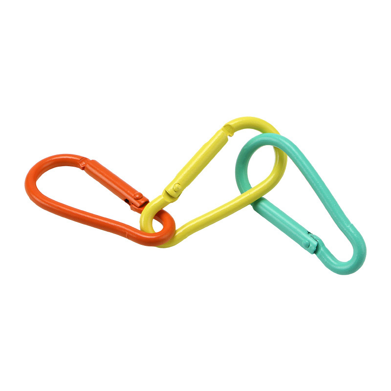 Picture of Factory wholesale color alloy quick-hanging buckle paint macaron yellow keychain gourd-shaped D-shaped carabiner