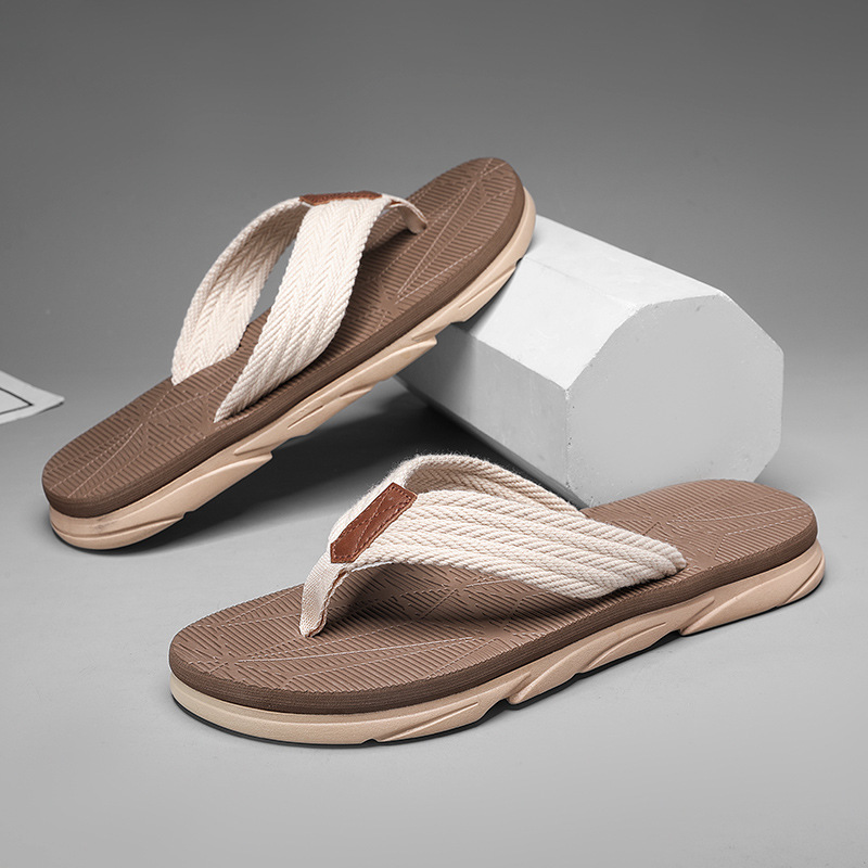 2024 New Summer Flip-Flops for Men, High-Bottom Thick-Soled Flip-Flops, Non-Slip, Wear-Resistant, Fashionable Sandals