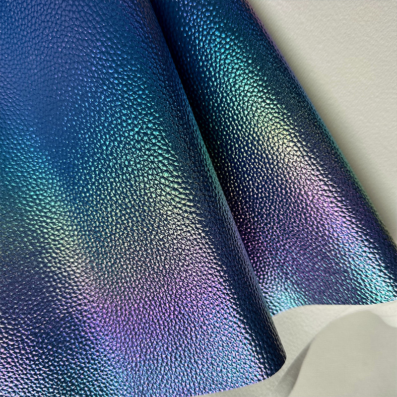 Picture of in stock Laser Pearlescent Metal Litchi Pattern PU Leather Imitation Cotton Fleece Bottom Shoe Material Bag Furniture Fixtures Fabric