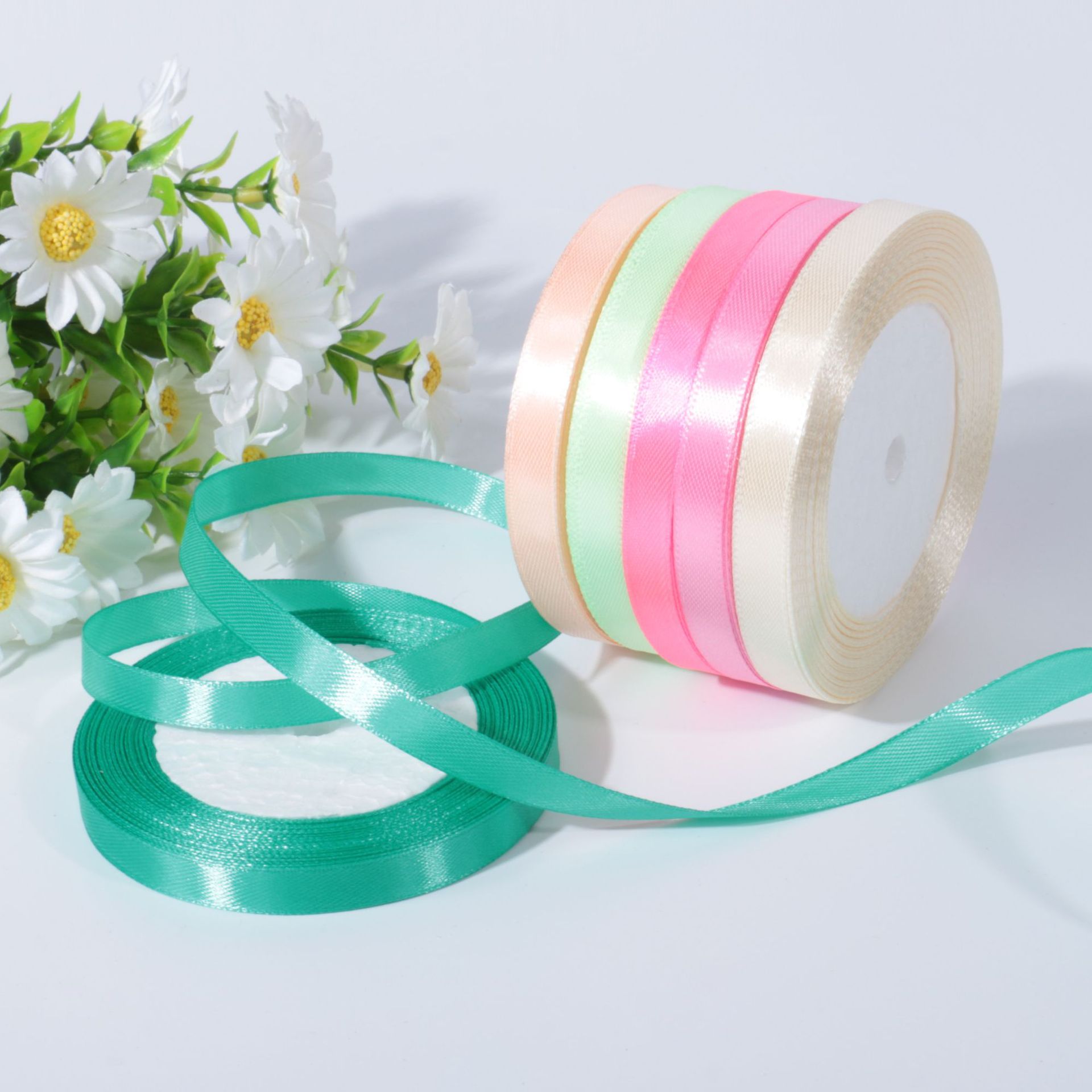 Picture of 0.6cm wide floral ribbon packaging ribbon home textile decorative jacquard Ribbon Baking ribbon polyester ribbon wholesale