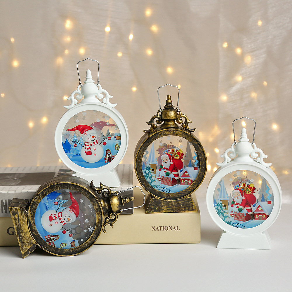 Picture of Cross-border Christmas decorations wind lamp LED retro portable lamp Christmas gift lighting scene layout ornaments