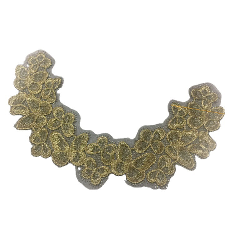 New variety of gold thread gold color lace polyester DIY clothing accessories water soluble lace small neckline