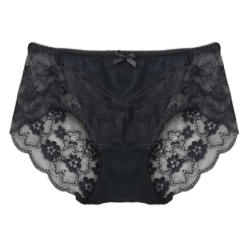 Underwear New Sexy Lace Women's Underwear Summer Thin Mid-Waist Romantic Gentle Pure Cotton Crotch Antibacterial Breathable Briefs