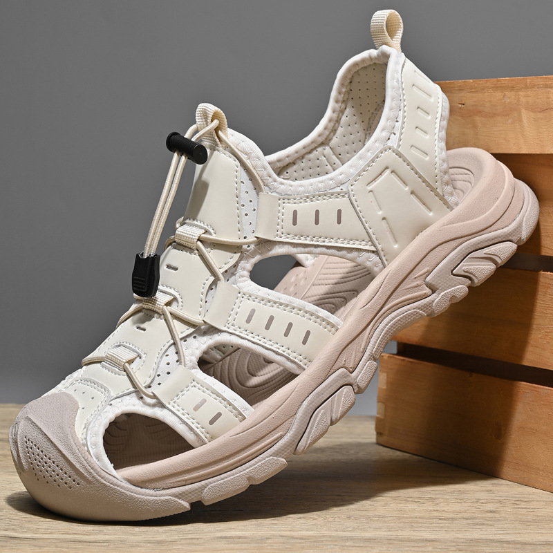 Cross-border plus size Sandals Men's 2025 Summer New Outdoor Hiking Shoes Soft Sole Wear-resistant Non-slip Toe Beach Shoes