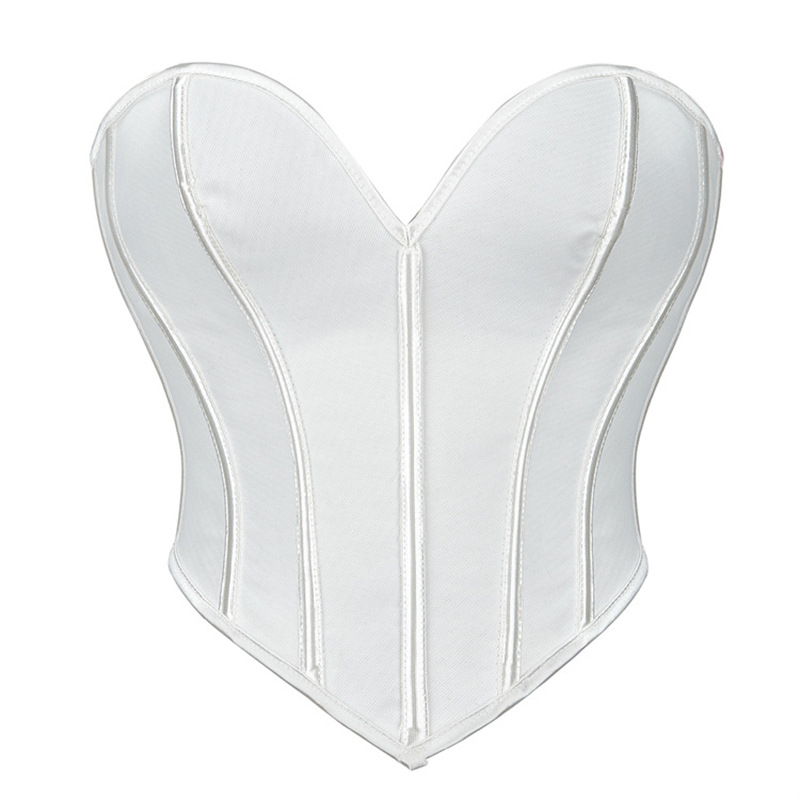 Picture of Black Matte Pattern Tube Top for Women, Sexy Palace Top, Cute Heart-Shaped Tube Top Corset, Off-Shoulder Shapewear