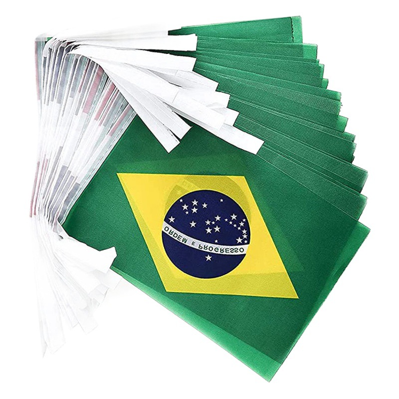 14*21cm Brazil string flag 20*28cm square flag fans decorative flag pull flag polyester flag factory wholesale