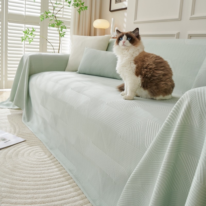 2025 new cool feeling cool beanie sofa cover cloth towel full cover summer mat cover ice silk cushion non-slip summer