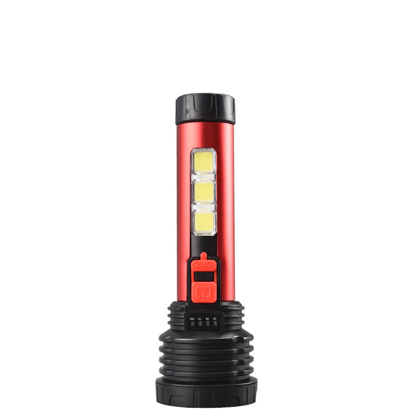 Picture of Zoom Strong Light Aluminum Alloy Flashlight USB Charging Power Display Cob Side Light Outdoor Long-Range Flashlight Lightweight