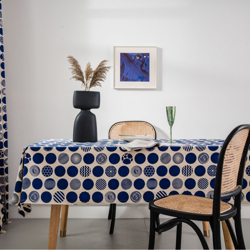 Picture of Yiman Qiyun Geometric Multicolor Printed Bohemian Style Living Room Household Tablecloth Printed Tablecloth Square Table