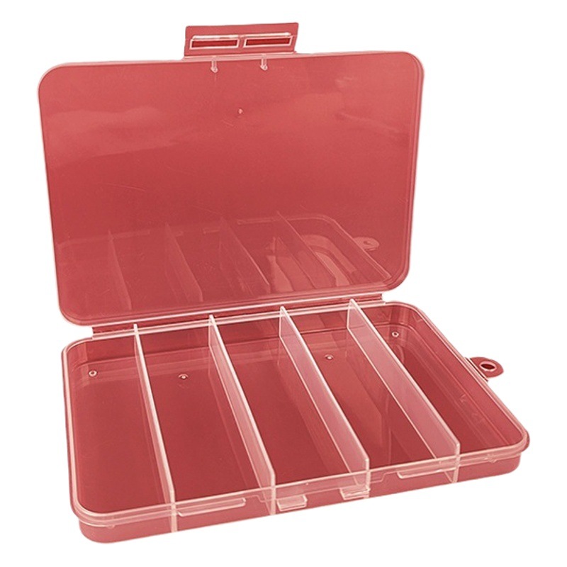 Fixed 5-grid flip storage box diy handmade parts transparent partition box screw parts hardware tool storage box