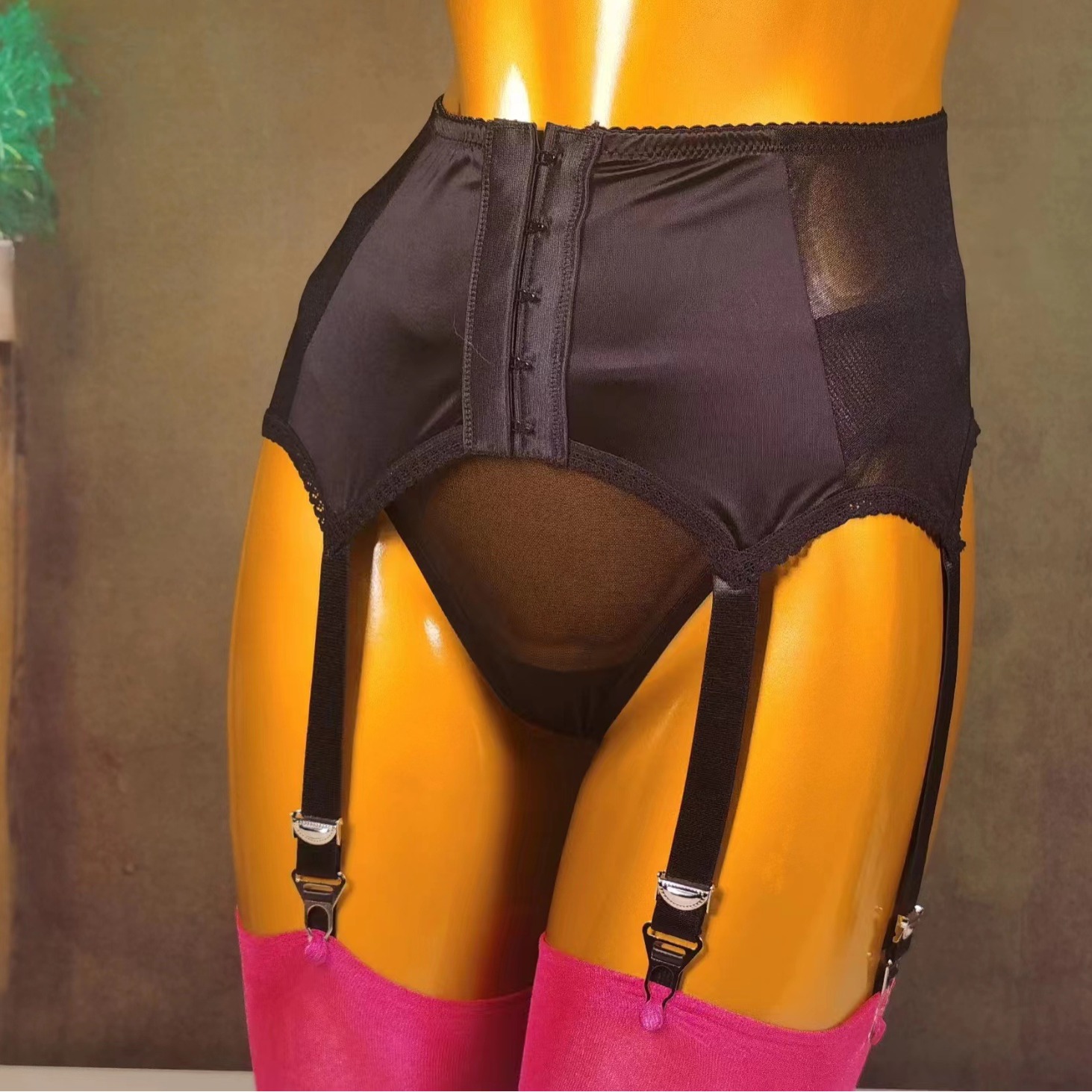 Amazon European and American ebay underwear metal buckle 6 buckle non-slip buckle high waist sexy garter belt