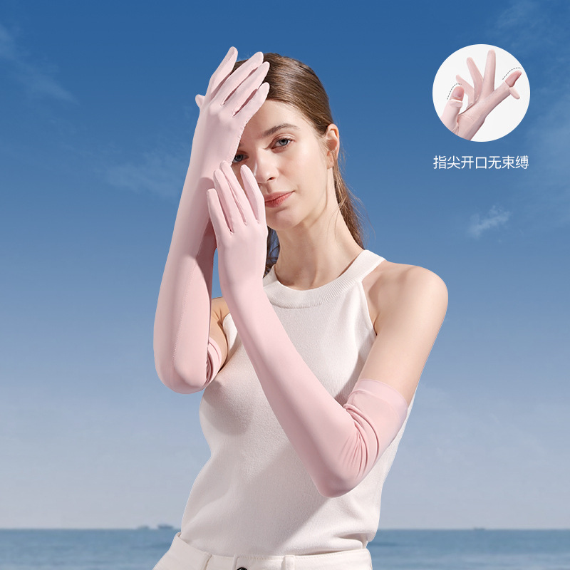Picture of Gloves Half-finger Summer Anti-ultraviolet Nail Art Women's Outdoor Riding Ice Silk Driving Gloves Thin Ice Cool Breathable Plastic Dip Gloves