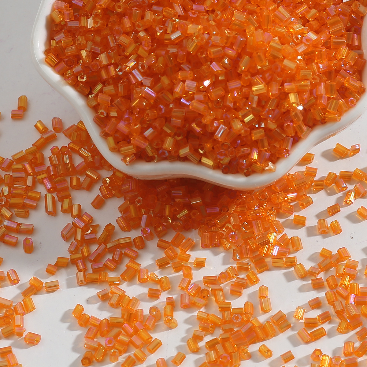 Picture of 2mm magic color H-tube beads hand-sewn beads loose beads diy hand-made color-plated glass rice beads material jewelry accessories wholesale