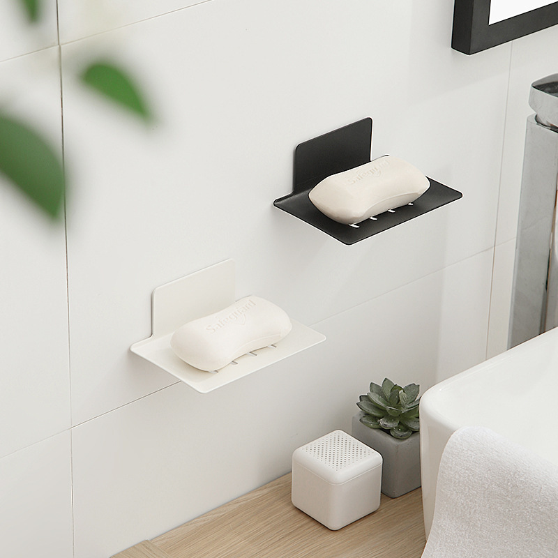 Carbon Steel Soap Dish Punch-Free Bathroom Toilet Wall-Mounted Kitchen Household Storage Rack Drain Rack Wholesale