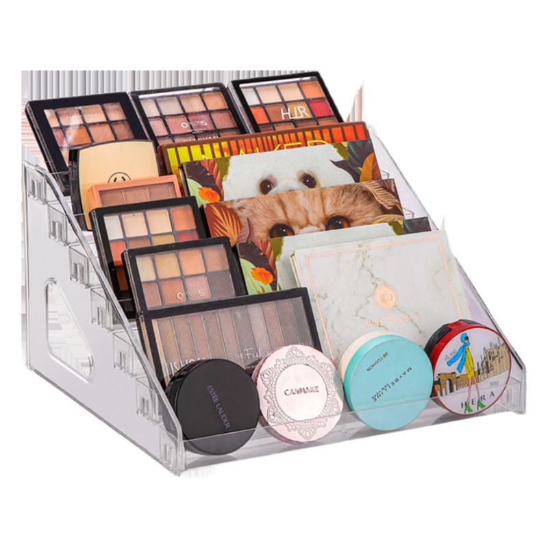 Eye Shadow Plate Storage Box Air Cushion Powder Cake Display Plastic Finishing Desktop Nail Art Lipstick Cosmetic Storage Rack
