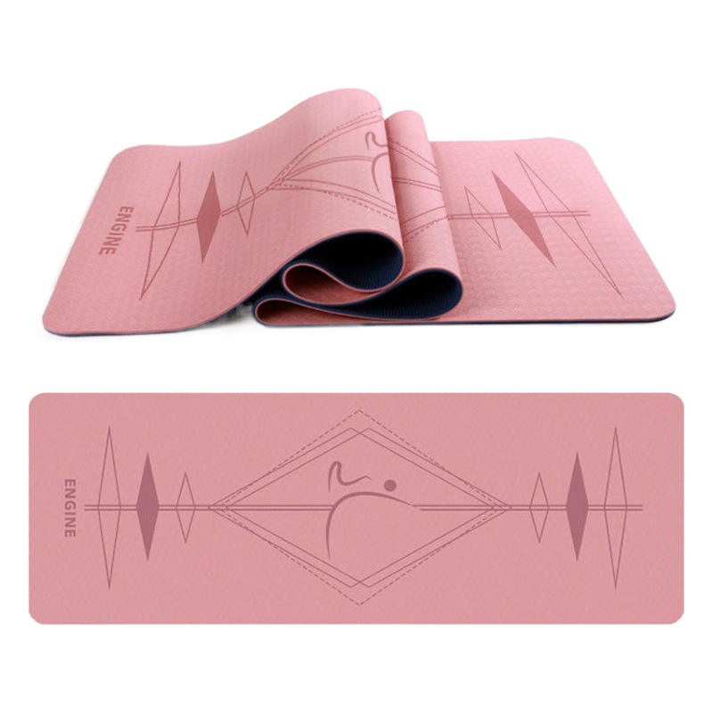 Sports widened yoga mat for girls non-slip fitness skipping rope soundproof shock-absorbing floor mat home mat TPE mat