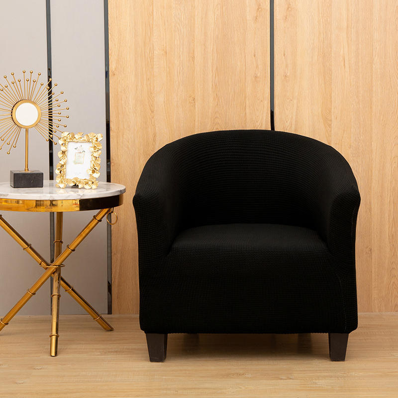 Picture of Corn fleece semicircle sofa chair cover thickened conjoined elastic dining chair cover anti-fouling stool cover chair cover