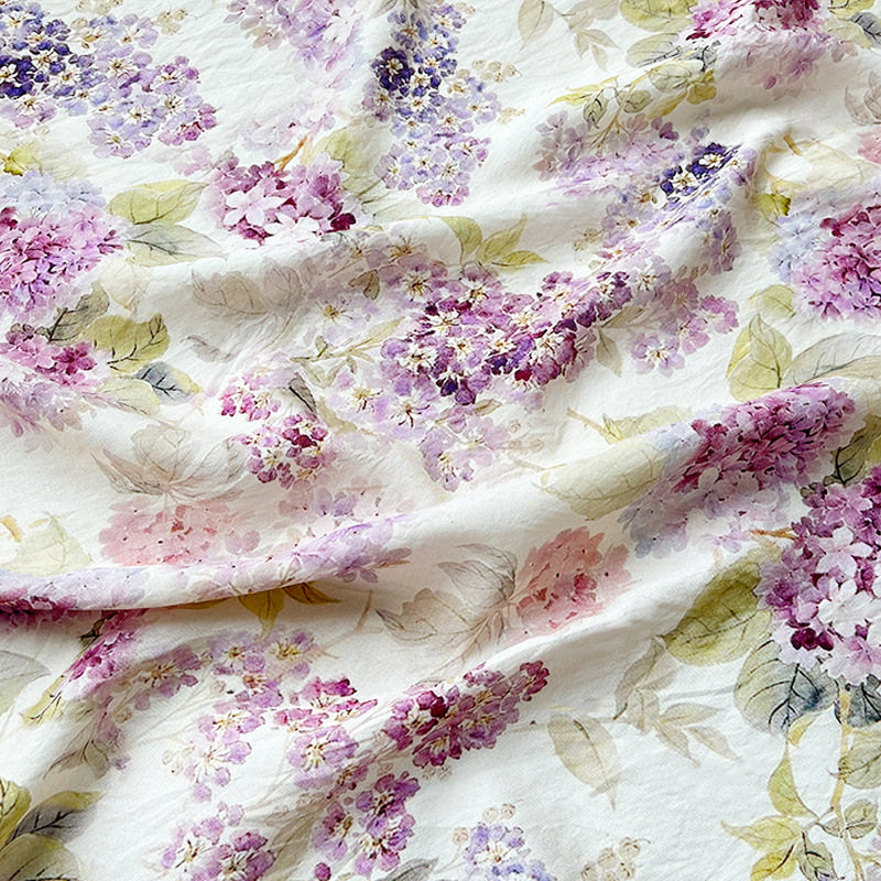 Multicolor Hydrangea Brocade Cotton Fabric New Chinese Digital Printed Fabric Cheongsam Dress Top Han Dynasty Fabric