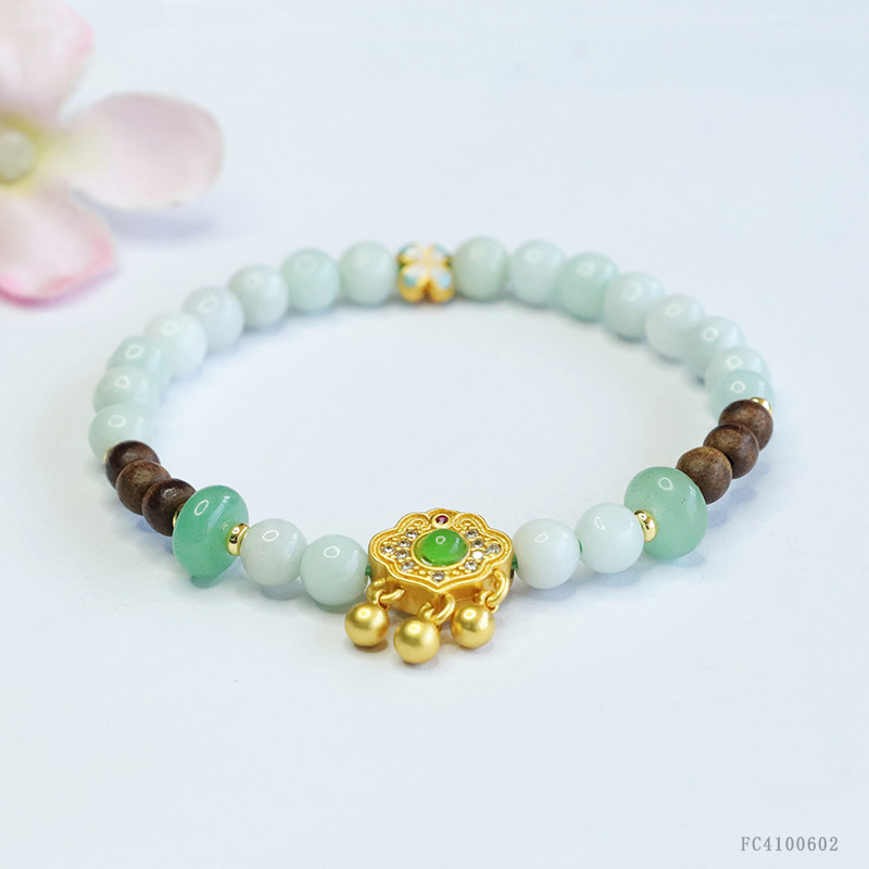 As soon as Yu natural Myanmar A goods jade bracelet agarwood bracelet national tide jewelry wholesale FC4100602