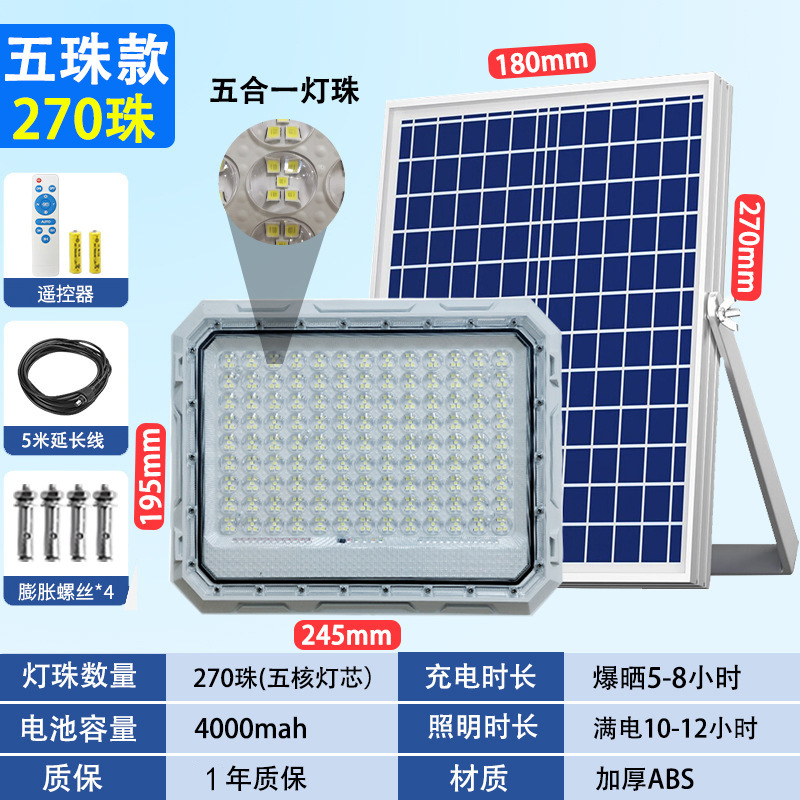 Picture of Lens Highlight Waterproof Household Lighting Rural Outdoor Courtyard Light Solar Lighting Floodlight Solar Street Light