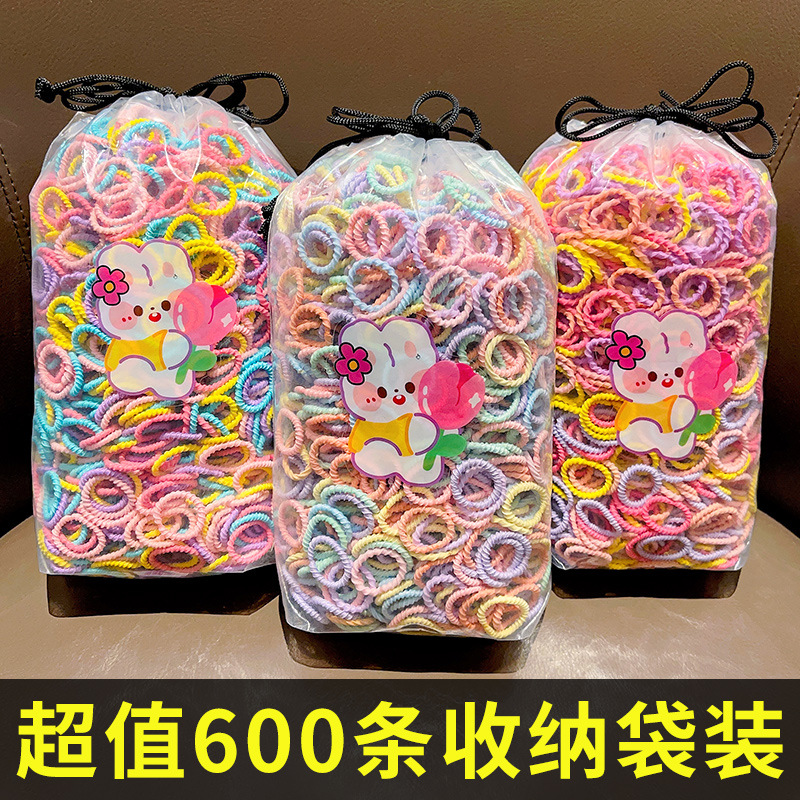 Picture of 600 children's good elasticity does not hurt the hair rubber band baby hair thumb hair band Little girl hair rope hair rope