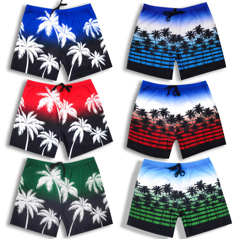 Picture of Men's Swimming Trunks Boxer Anti-embarrassment Quick-drying Running Breathable Cool Coconut Shorts Swimsuit Beach Pants for Summer