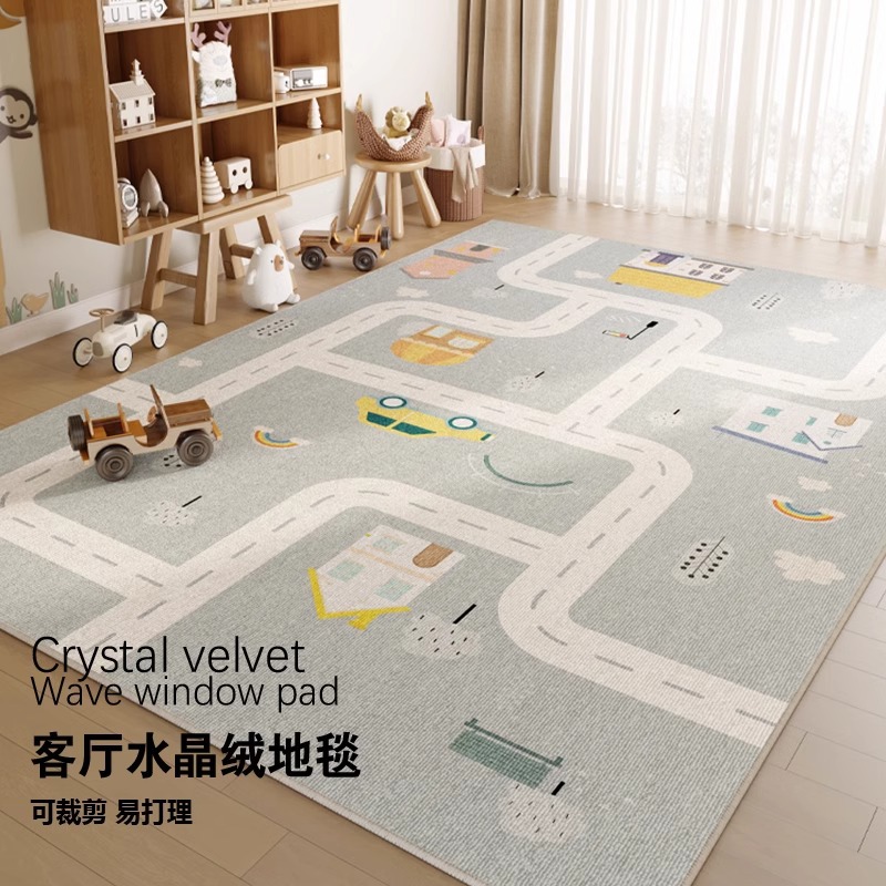 Picture of Carpet Living Room Children's Room Layout Reading Area Parking Lot Early Education Center Floor Mat Climbing Mat Bedroom Study Mat