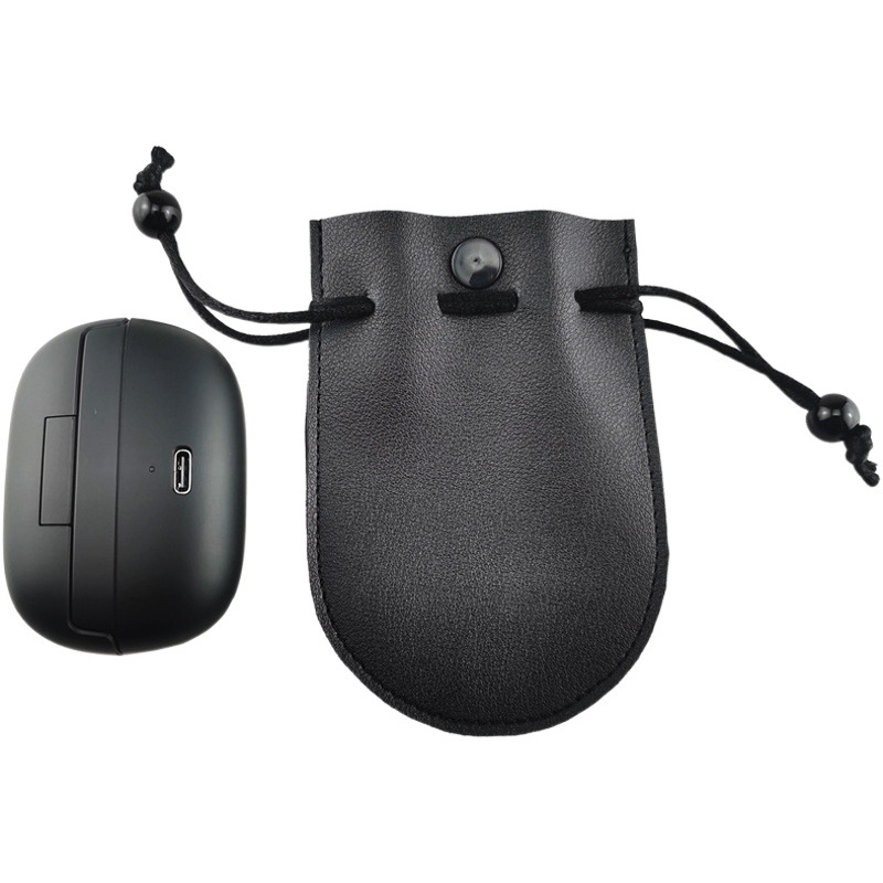 Factory spot PU bag dustproof storage bag waterproof earphone bag drawstring bag PU leather bag can be printed LOGO