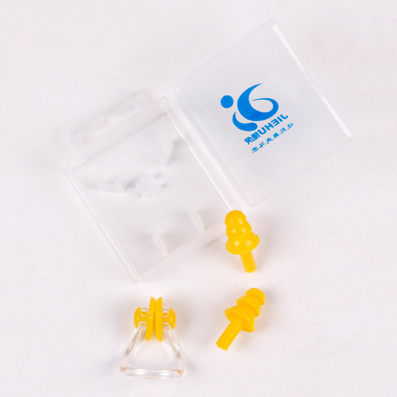 Picture of Silicone nose clip earplugs in stock wholesale swimming earplugs nose clip suit super soft mushroom earplugs nasal plug suit