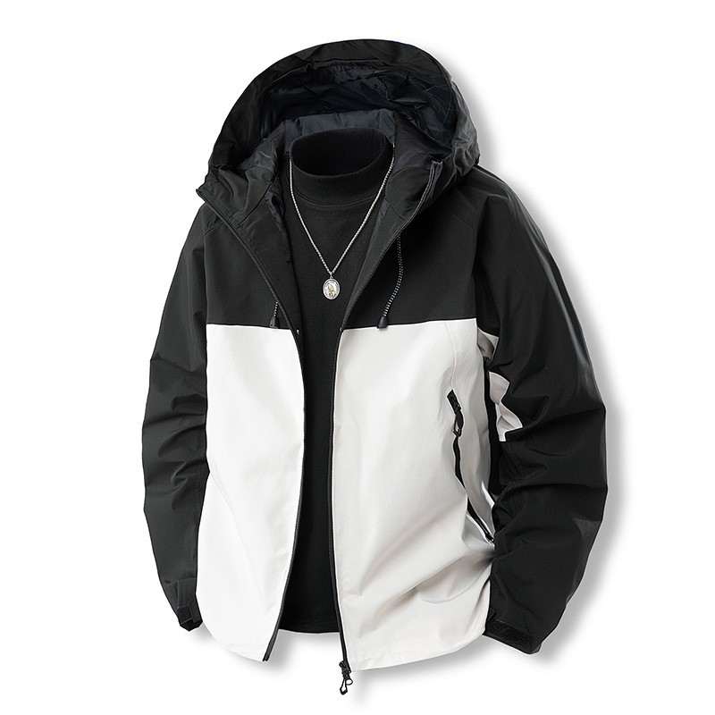 Jackets for Men and Women Outdoor Autumn and Winter New Hooded Youth Splicing Sports Casual Versatile Couple Mountaineering Jacket