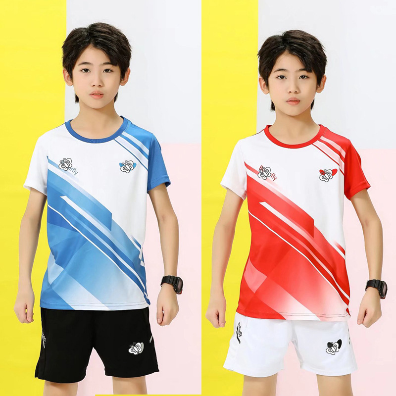 New Table Tennis Clothes for Boys and Girls Students Table Tennis Sportswear Quick-drying Breathable Top Short-sleeved Summer 3709