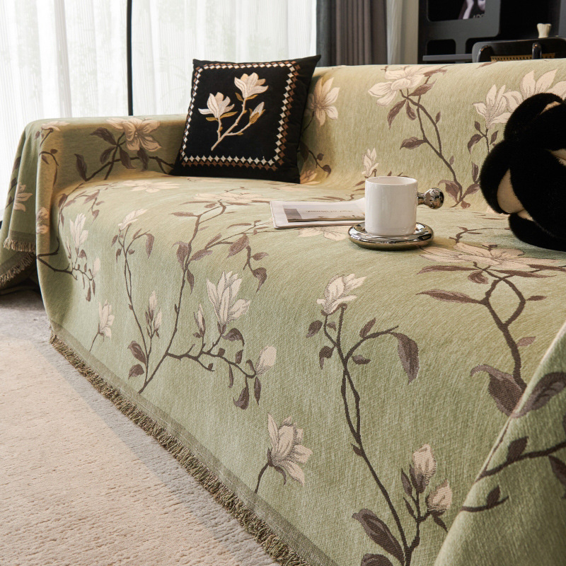 Vintage French Style Sofa Towel Cover Cloth Full Cover Cyber Celebrity Chenille Four Seasons Universal Light Luxury Advanced Sofa Cushion Cover