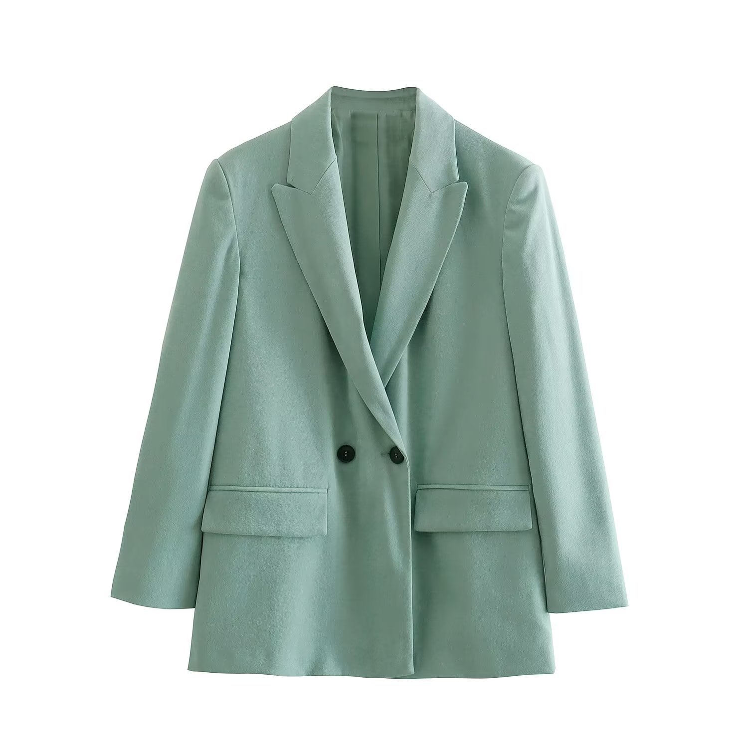 Picture of Fall 2023 new European and American cross-border Women's urban casual solid color straight loose double-breasted suit jacket